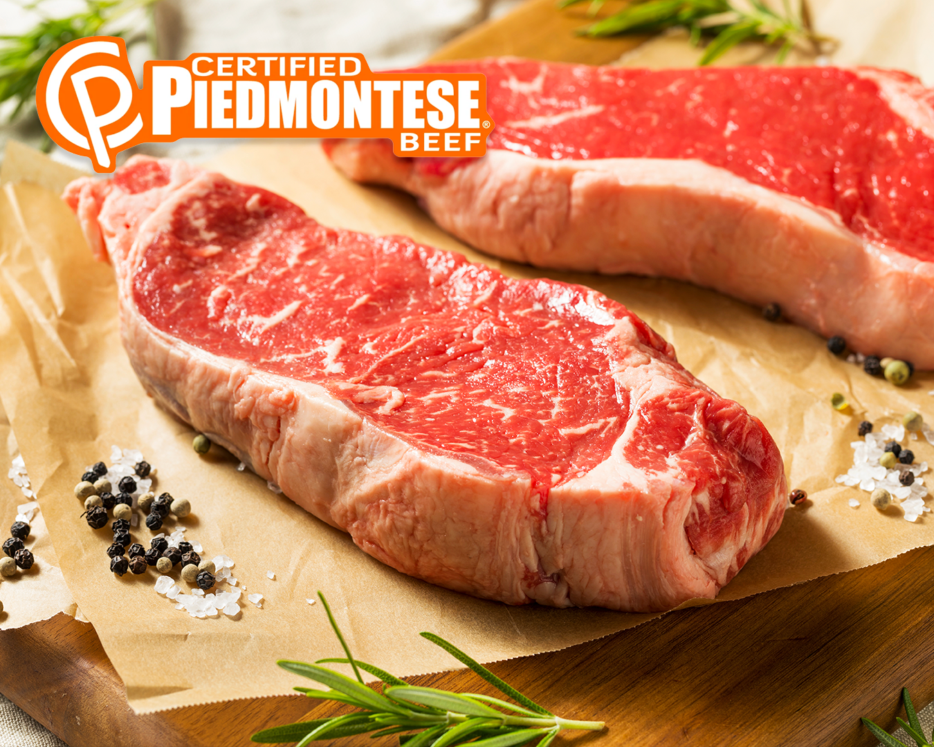 Certified Piedmontese Grass Fed Beef NY Strip Steak